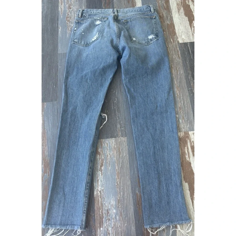 FRAME DENIM SLIM FIT L'HOMME RAW EDGE DISTRESS BLUE JEANS MENS SIZE 31
